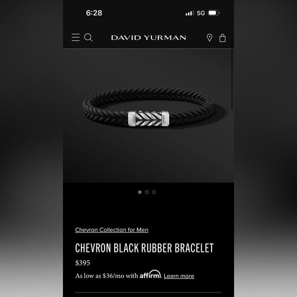 NWT David Yurman CHEVRON BLACK RUBBER BRACELET - Picture 2 of 6